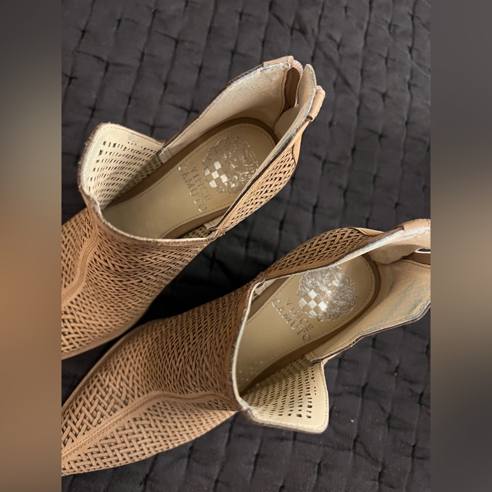 Vince Camuto Tan Woven Ankle Boots - Picture 6 of 12